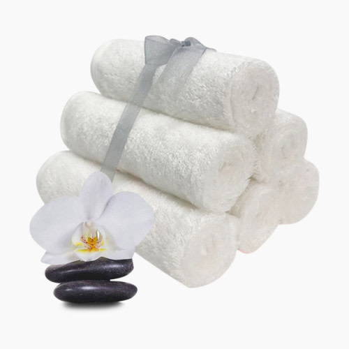 KeaBabies Deluxe Baby Bamboo Viscose Washcloths (6 Pack) - Soft White, 6