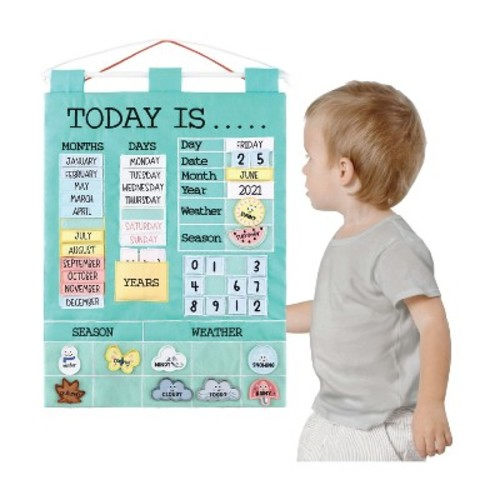 The Peanutshell Preschool Educational Wall Calendar - 53 Fabric Pieces for Months, Days, Years, Weather, & Seasons