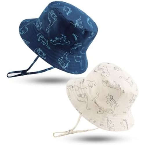 JANGANNSA Dinosaur Baby Boys Sun Hat Cotton Toddler Girls Bucket Hats Summer Sun Protect Cap for Kids