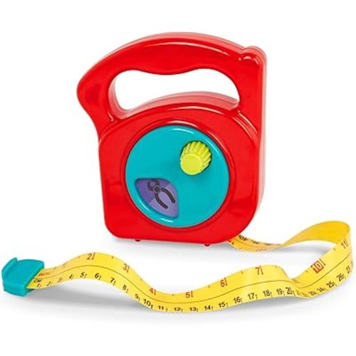 Battat – Toy Measuring Tape – Working Reel & Easy – Hold Handle – Tool Discovery Carousel – Metric & Imperial Units – 3+ Years – Big Tape Measure