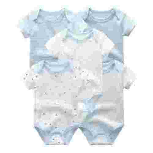 Zavbaby Baby Boy Girl Cotton Short Sleeve Bodysuits,5-Pack,Sizes 0-12M