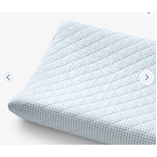 Ditsy Gingham Classic Cool Organic Cotton Percale Quilted Changing Pad Cover