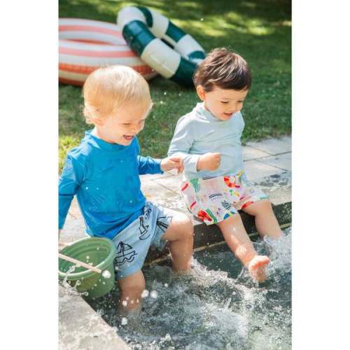Recycled Swim Beach Print Baby Swim Trunk - Mon Coeur | Maisonette