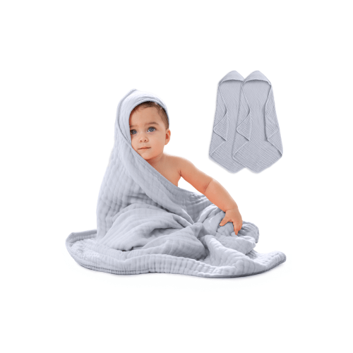 Hooded Baby Towels - 6 Layers, Pack of 2