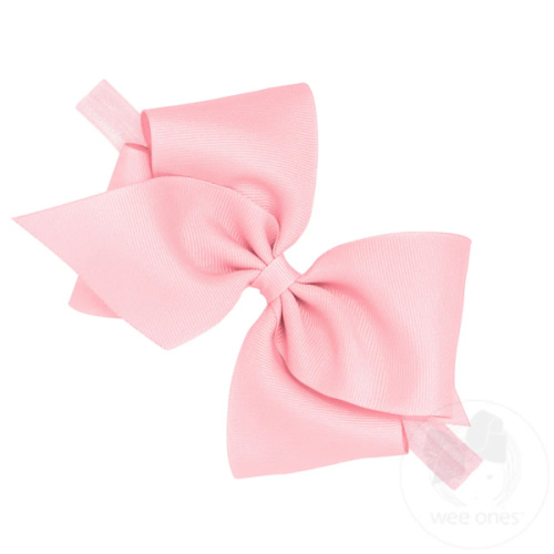 Mini King Classic Grosgrain Girls Hair Bow on Baby Band
