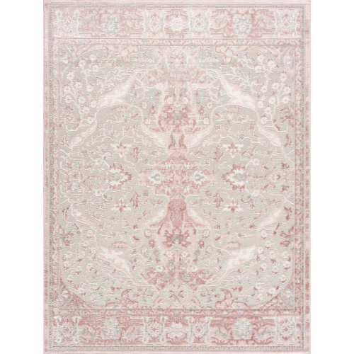 Bungalow Rose Rectangle Katriena Oriental Machine Woven Polypropylene Area Rug in Pink & Reviews | Wayfair 5x7