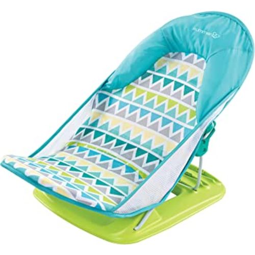 Summer Deluxe Baby Bather (Triangle Stripes) – Bath Support for Use in the Sink or Bathtub – Includes 3 Reclining Positions