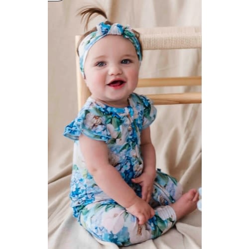Once in a Blue Bloom Cap Sleeve Romper