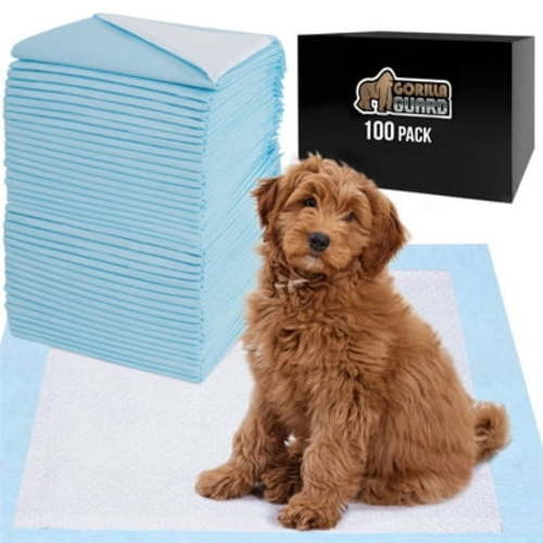 Gorilla Guard Disposable Puppy Pads, 100 Count, 5 Layer Pee Pads, Absorbent Changing Pad, 22x22 in