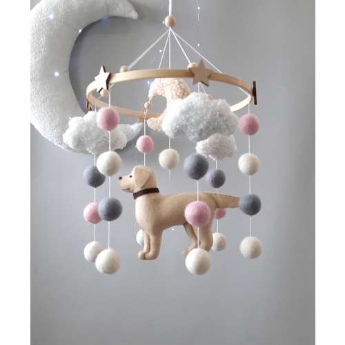Mobile dog, golden retriever, fawn retriever, mobile retriever, mobile baby Dog, mobile in the crib, gender-neutral mobile, retriever girl