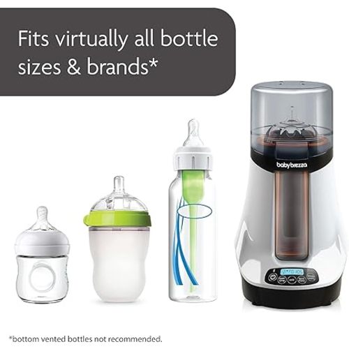 Baby Brezza Safe & Smart Electric Baby Bottle Warmer, Breastmilk Warmer + Baby Food Warmer + Defroster - Universal Warmer Fits All Feeding Bottles: Glass + Plastic – Wireless Bluetooth Control - White (New Version)