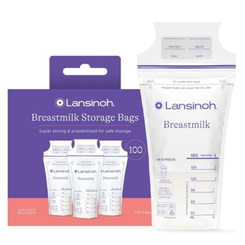 Amazon.com: Lansinoh Breastmilk Storage Bags, 100 Count, Baby Essentials, Fast Freeze & Thaw Breast Milk Bags for Baby Bottle Feeding, Superior Strength & Stretch, 6 Ounce : Baby