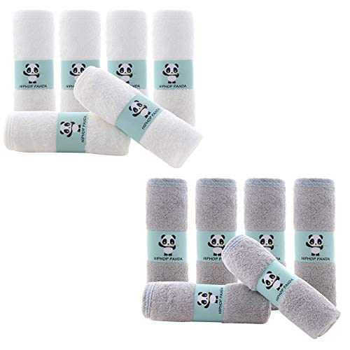 Baby Washcloths - 2 Layer Ultra Soft Absorbent Washcloths - Newborn Face Towel - Makeup Remove Washcloths for Sensitive Skin - 12 Pack -Grey and White