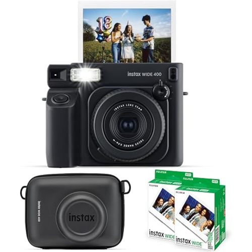 FUJIFILM Instax Wide 400 Instant Print Camera Bundle with Case & Film Kit
