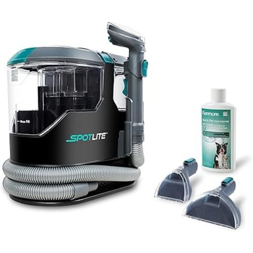 Kenmore KW2001 SpotLite Portable Carpet Spot Cleaner & Pet Stain Remover, 17Kpa Powerful Suction with Versatile Tools for Upholstery, Couches, Car and Auto Detailer, Gray