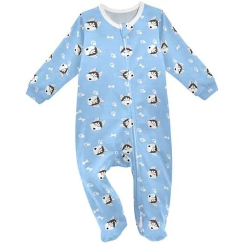 Dussdil Baby One-Piece Footies Newborn Rompers Pajamas Cotton Footed Pjs for Sleep Play Boys Girls