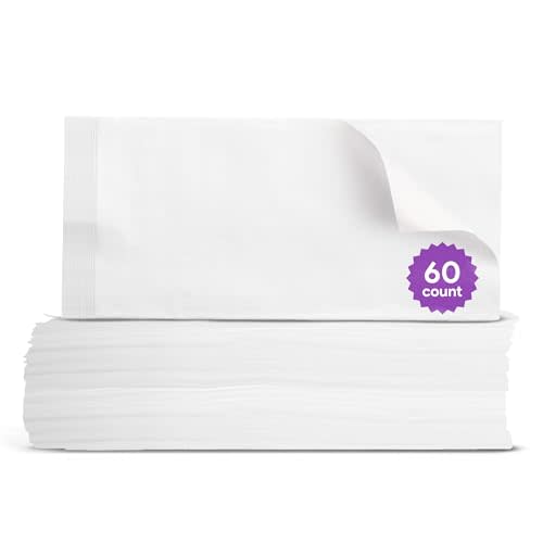 Disposable Dry Wipes for Adults & Baby - 60 Count (2 Packs of 30) - Gentle & Durable Washcloths for Incontinence and Skin Care - 7" x 13" Travel Size - Non-Moistened Face Cloths