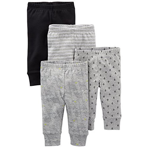 Simple Joys by Carter's Unisex Babies' Cotton Pants, Pack of 4