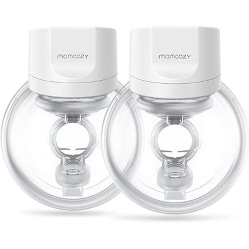 Momcozy S12 Pro Hands-Free Breast Pump Wearable, Double Wireless Pump with Comfortable Double-Sealed Flange, 3 Modes & 9 Levels Electric Pump Portable, Smart Display, 24mm, 2 Pack, Silicone, White