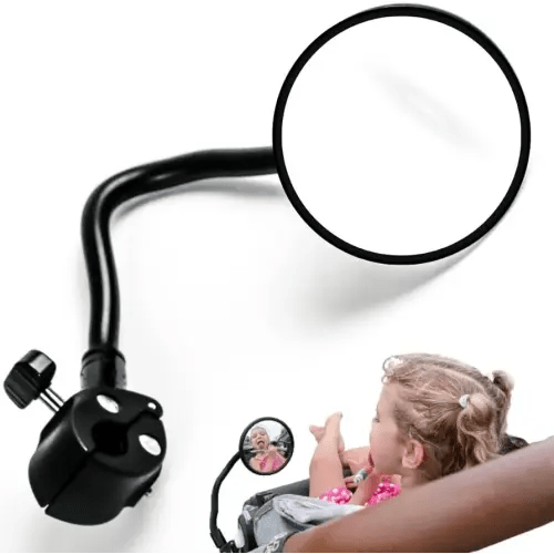 Pramglam Looky Lou Stroller Mirror - See Your Baby's Face on Stroller Walks. Stroller Accessories to Connect & Engage with Baby or Toddler in Pram or Jogging Stroller. Universal Stroller Attachment.