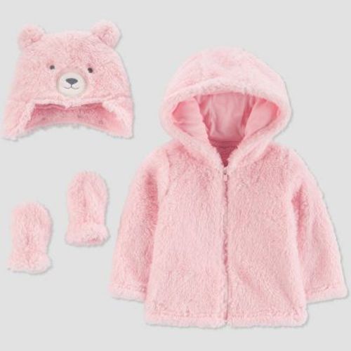 Carter's Just One You® Baby Girls' Bear Jacket Set - Pink 9-12m
