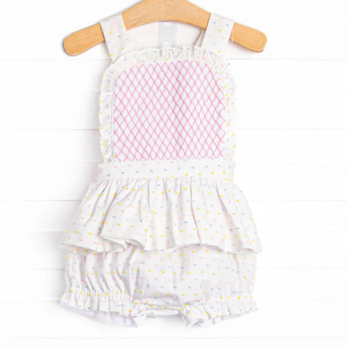 Criss-cross Colors Smocked Diaper Set, White – Stitchy Fish