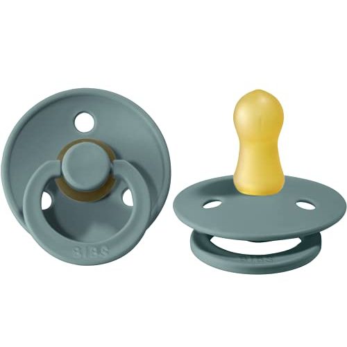 BIBS Baby Pacifier | BPA-Free Natural Rubber | Made in Denmark | Island Sea/Petrol 2-Pack (0-6 Months)
