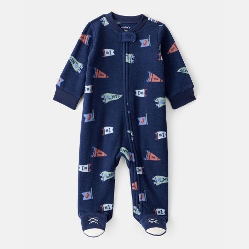 Baby Boy Carter's Sports Print Loose Fit Long-Sleeve Sleep & Play