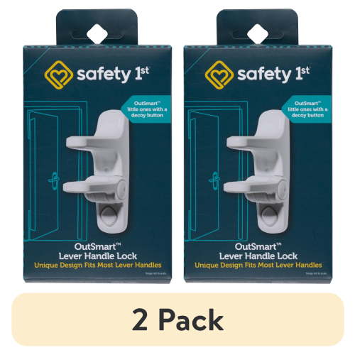 (2 pack) Safety 1st OutSmart Lever Lock, White, Toddler