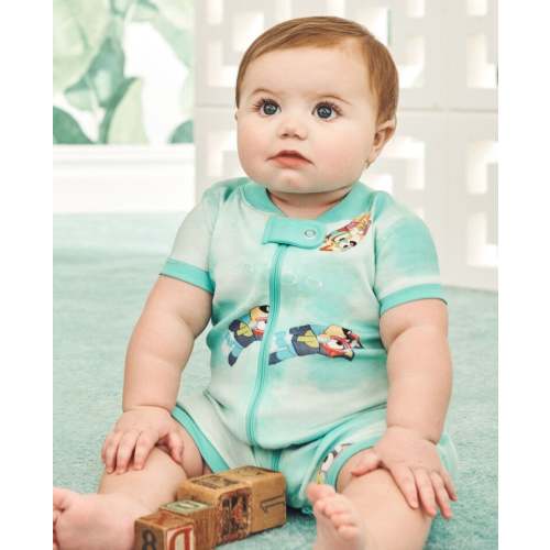 Baby Bluey 2-Way Zip Shortie Sleeper | Hanna Andersson