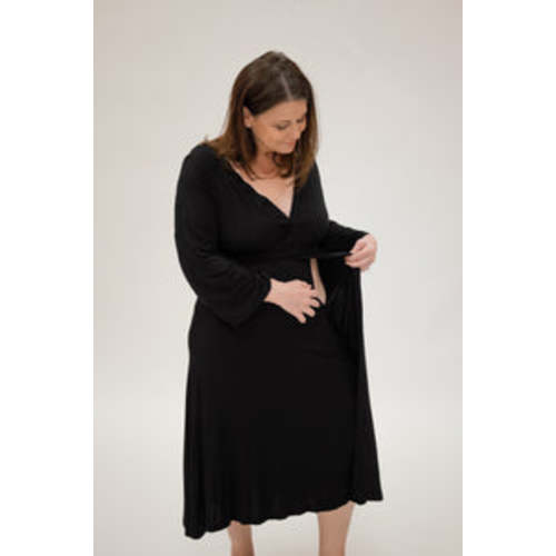 Amelia Labor & Postpartum Gown in Black – Lila
