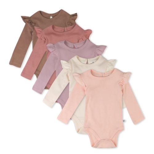 5-Pack Organic Cotton Long Sleeve Bodysuits | Honest Baby Clothing