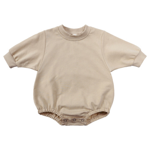 Toddler Infant Solid Color Outfits Girls Boys Sweatshirt Tops Romper Cute Clothes Comfy Clothing