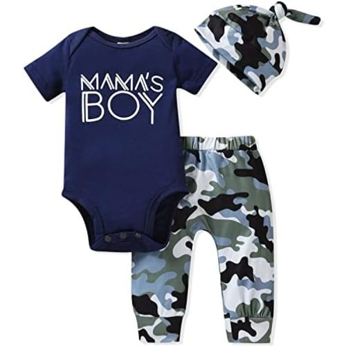 Aalizzwell Baby Boys Summer Clothes Short Sleeve Bodysuit Pants Outfit