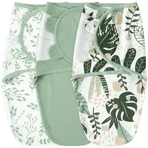 Yoofoss Baby Swaddles for Newborns 100% Cotton, Adjustable Swaddle 3-6 Months 3 Pack Newborn Swaddle Sack, Breathable Soft(Medium)