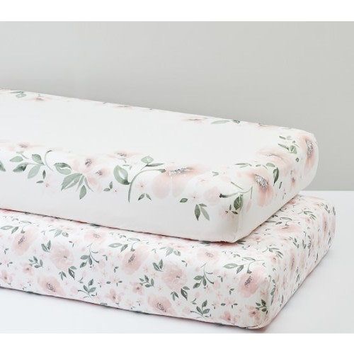 Organic Meredith Picture Perfect & Allover Floral Crib Fitted Sheet Bundle - Set of 2