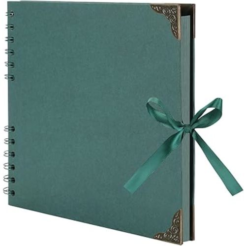 Scrapbook (8 x 8 inch) Scrapbook Album 60 Pages Ideal for Your DIY Scrapbooking Albums Wedding and Anniversary Family Photo Album (green)