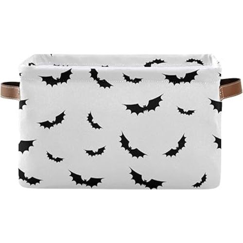 Rectangular Bats Goth Basket,kids laundry Hamper,Baby Girls Nursery Hamper,Waterproof foldable Kid's storage basket,Clothes Organizer Basket,Girls Room Decor