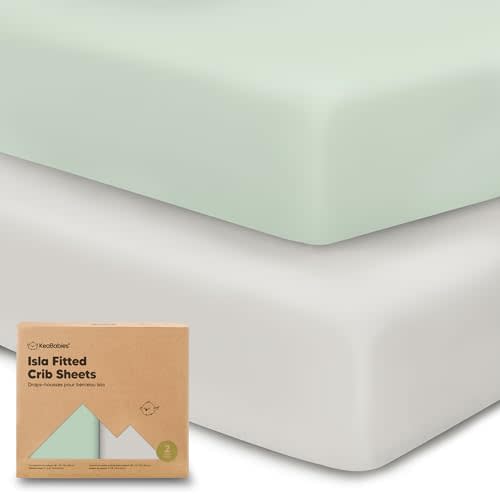 2-Pack Crib Sheets for Boys, Girls - Viscose Derived from Bamboo Fitted Crib Sheet, Baby Crib Sheets Neutral, Crib Mattress Sheet, Toddler Bed Sheets, Baby Sheets for Crib Fitted Sheets (Sage)
