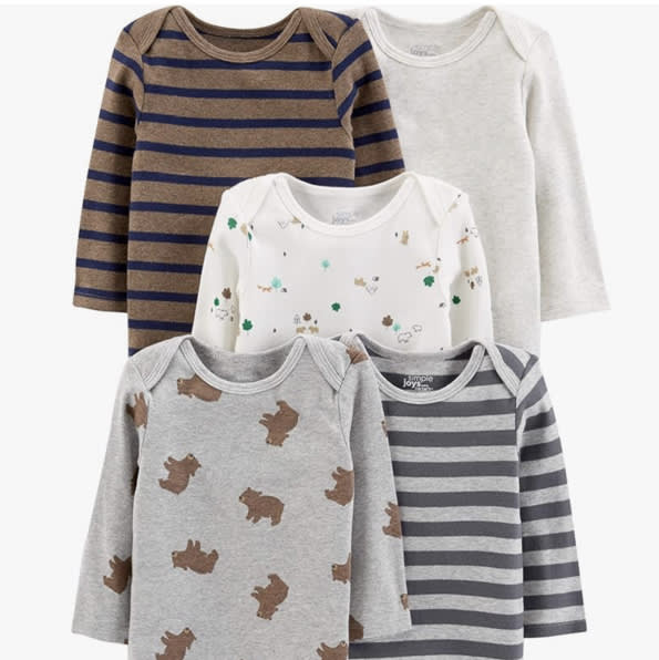 Simple Joys by Carter's Baby-Boys Long-Sleeve Bodysuit Pack of 5Bodysuit