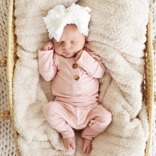 2pc Bamboo Button Top & Bottom | Light Rose