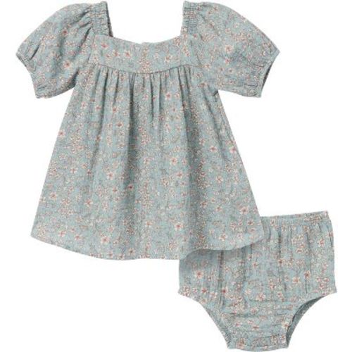 Modern Moments™ By Gerber Baby Girls' 2-piece Puffed Sleeve Dress And Diaper Cover Set, Watercolor Floral, 3-6 Months