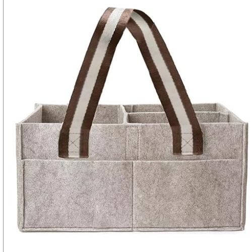 Baby Diaper Caddy Organizer for Diaper Station, Newborn Essentials, Nursery Storage Basket, Baby Shower Gifts and Registry Must-Haves for Boy or Girl