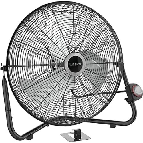 Lasko 20" Black High Velocity Wall Mount Fan with Pivoting Head - 3 Speeds, Ideal Wall Mount Fan or Floor Fans for Home, Garage, Attic, 2264QM