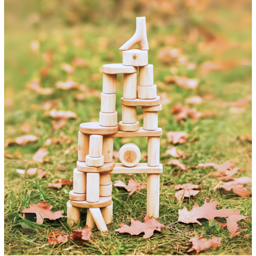 Wooden Tree Blocks | 36-Piece Set | Eco-Friendly Building Blocks