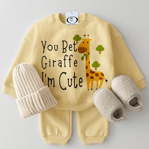 Baby Cute Giraffe Yellow 2-piece Set, 3-6 mo
