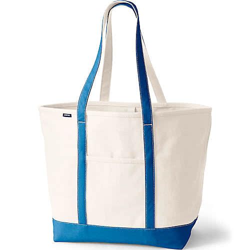 Lands' End Open Top Canvas Tote Bag