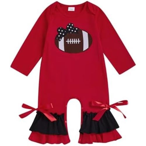 Valentines Baby Girl Outfit Newborn Heart Polka Dot Ruffle Onesie One Piece Jumpsuit Infant Spring Cute Clothes