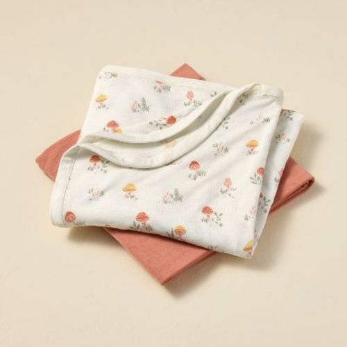 2pk Mushroom and Apricot Swaddle Set - Hearth & Hand™ with Magnolia