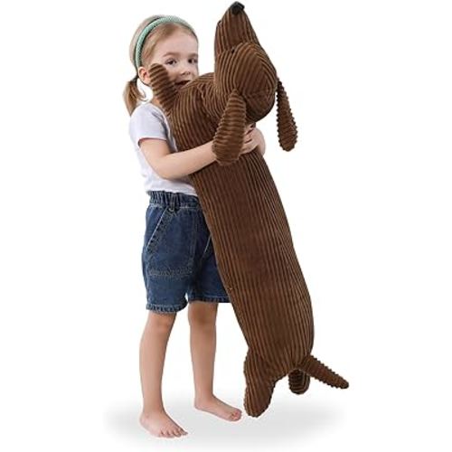 36 Inch Dachshund Dog Stuffed Animal Plush, Long Weiner Dog Body Pillow, Cute Funny Large Dachshund Toys Plushies Decor Ideal Gift for Kids